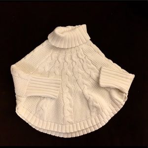 Ivory Cable Knit Sweater Poncho. Never worn! 2T